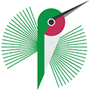 A geometric-inspired hummingbird illustration.