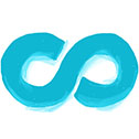 A freehand version of Coursera's infinity loop logo.