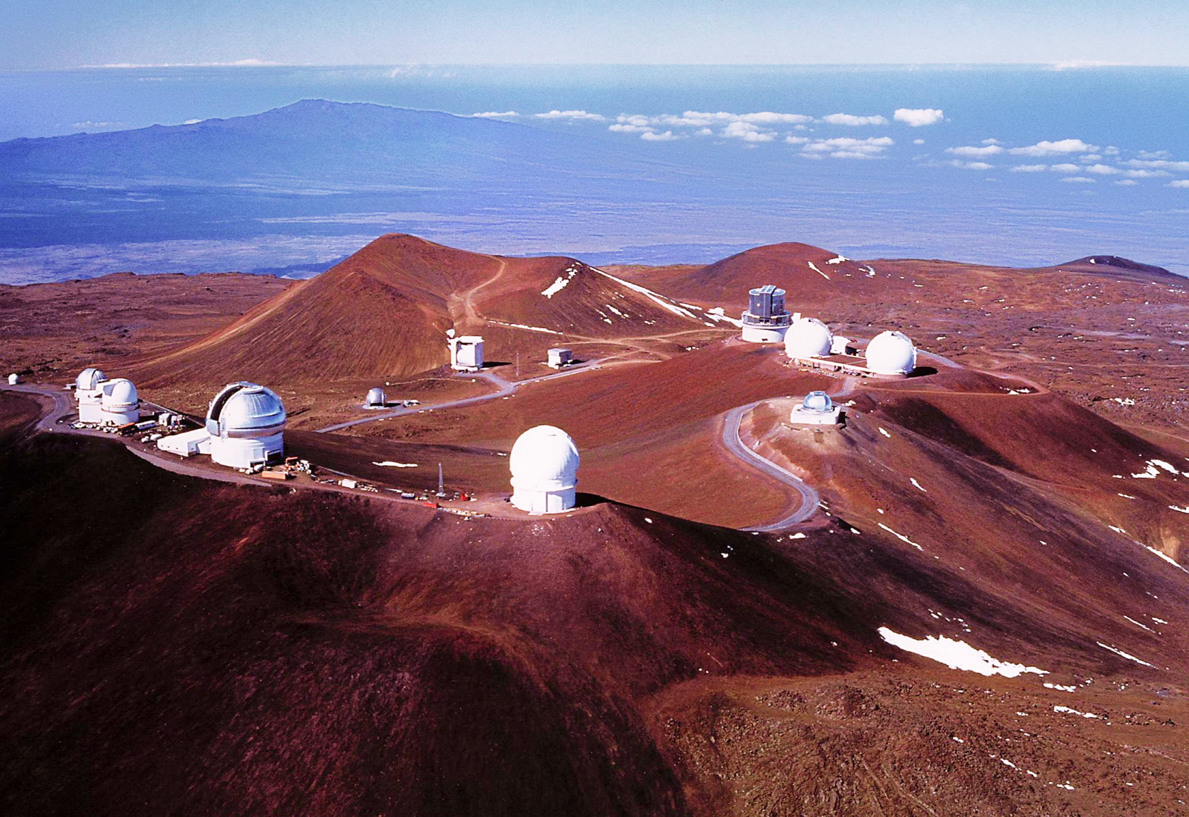 The top of Mauna Kea, showing many of its fancy satellite dishes.
