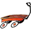 A zooming wagon after Bill Watterson's style.