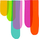 A freehand version of Sketchbook Skool's multi-colored paint drip motif.